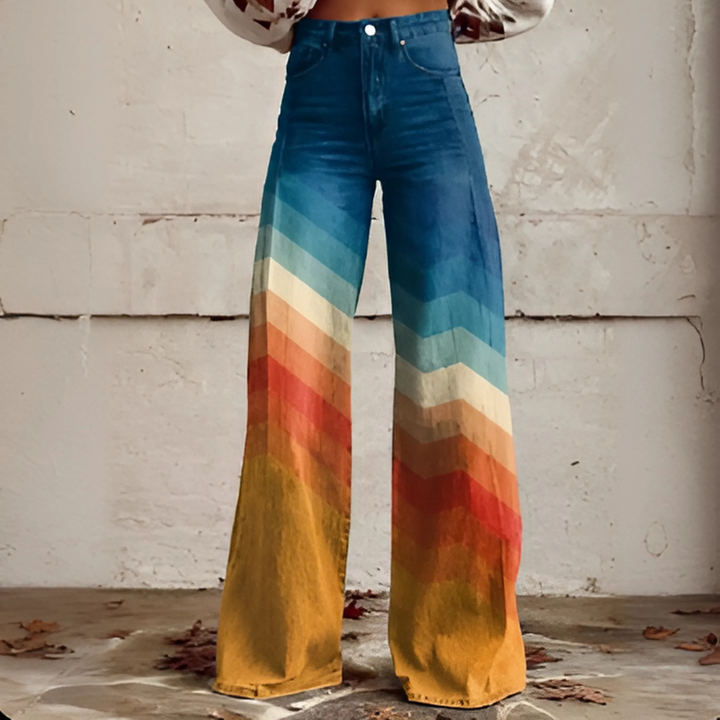 Camila | Retro Wide-Leg Pants: Unique Prints