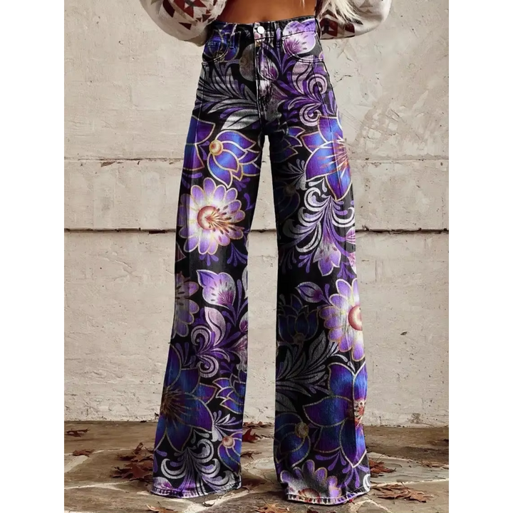 Camila | Retro Wide-Leg Pants: Unique Prints